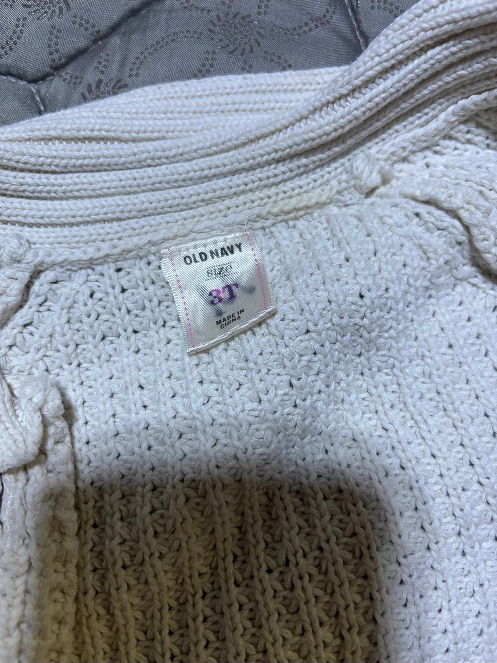 Old Navy Cream Knit Baby Cardigan